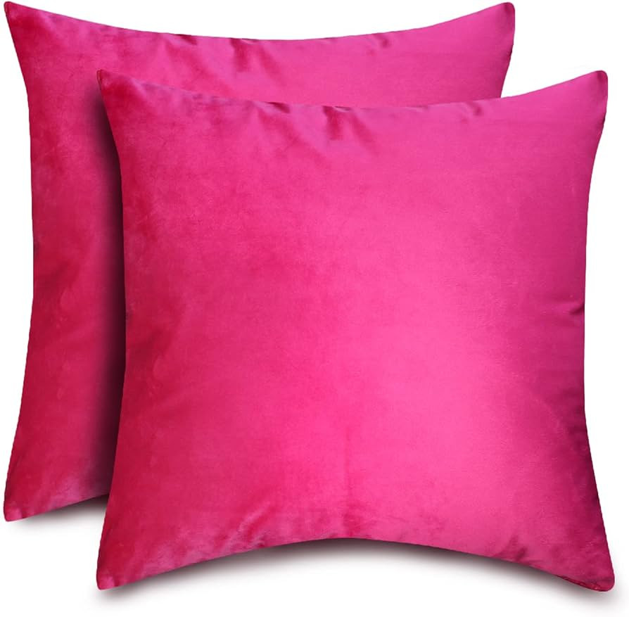 TREELY Velvet Pillow Covers 18"x18" Throw Pillow Cover, Pack of 2 Cushion Covers Pillowcase,Decor... | Amazon (US)
