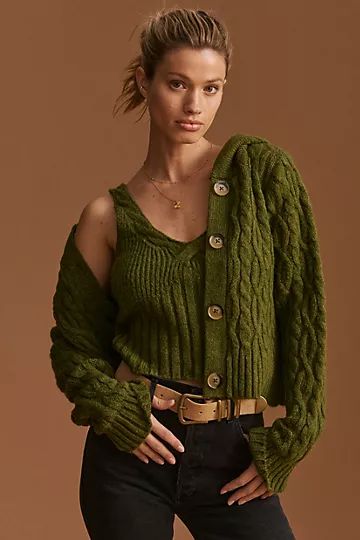 Hooded Cable-Knit Sweater Set | Anthropologie (US)