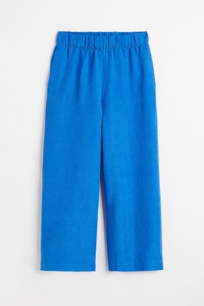 Pantalon large en lin mélangé | H&M (FR & ES & IT)