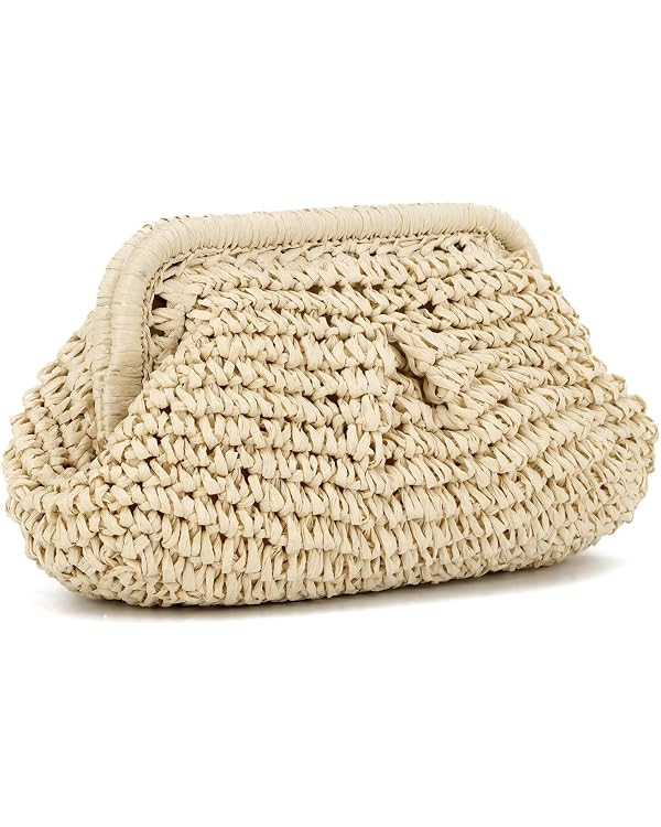 Straw Dumpling Clutch Bag - Woven Straw Tote Clutch Purse for Women - Summer Beach Bag - Wicker C... | Amazon (US)