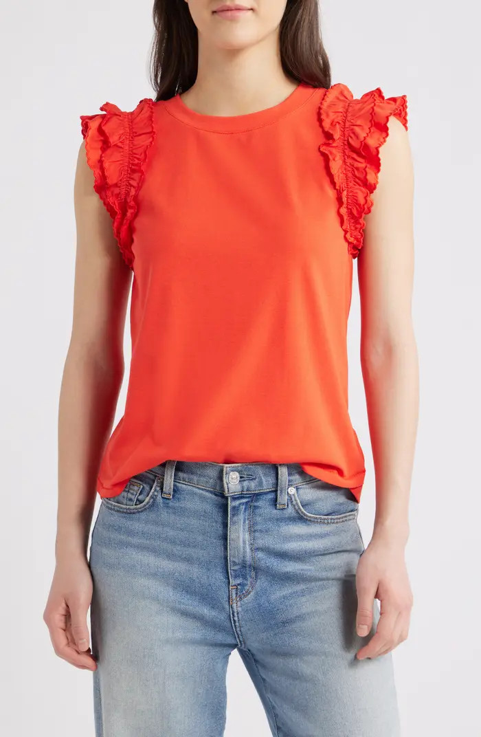 Wit & Wisdom Ruffle Sleeve Top | Nordstrom | Nordstrom