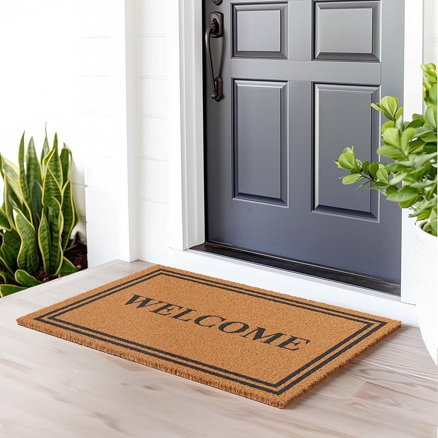 Barnyard Designs Natural Coco Coir Heavy Duty Backing Doormat - Large Cute Non-Slip Front Door We... | Amazon (US)