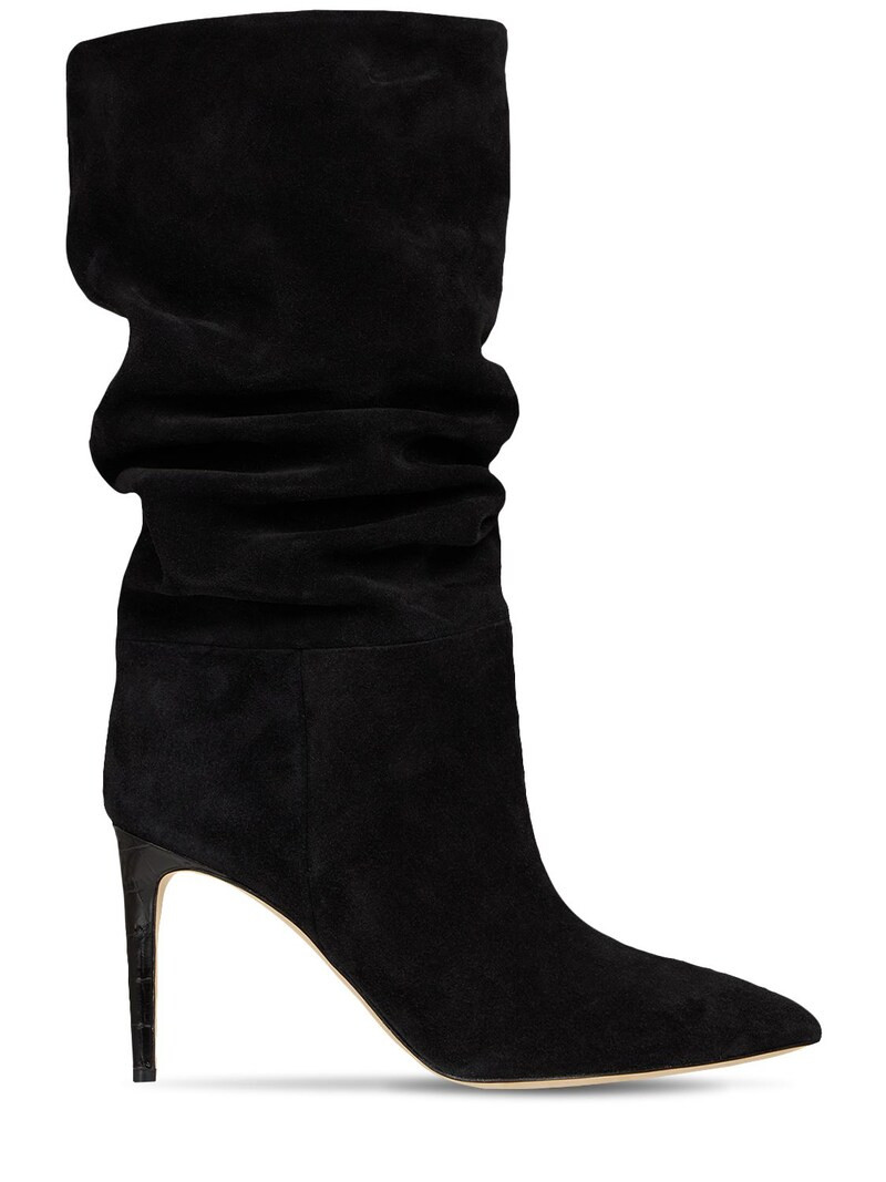 85mm Slouchy suede boots | Luisaviaroma