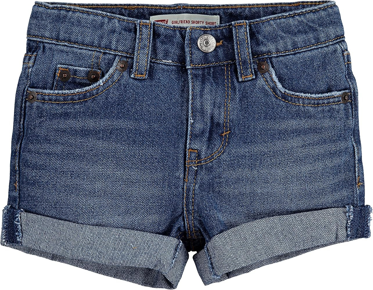 Levi's Girls' Girlfriend Fit Denim Shorty Shorts | Amazon (US)