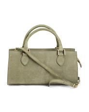 Made In Italy Suede East West Double Satchel | TJ Maxx