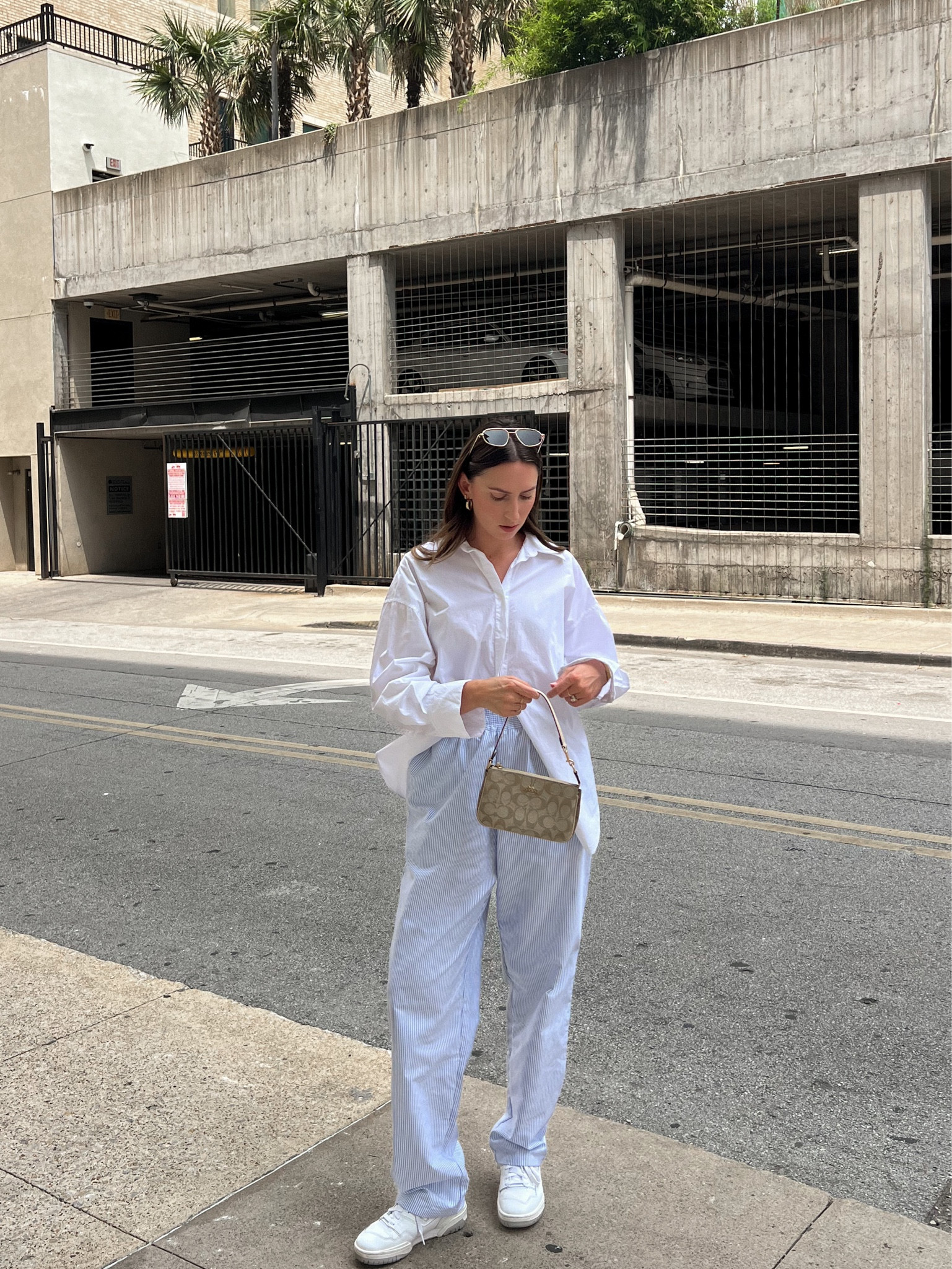 Casual outfit styling pajama pants! These are Djerf Avenue but I linked a couple similar. I’m wearing a size S in everything. 

#LTKstyletip