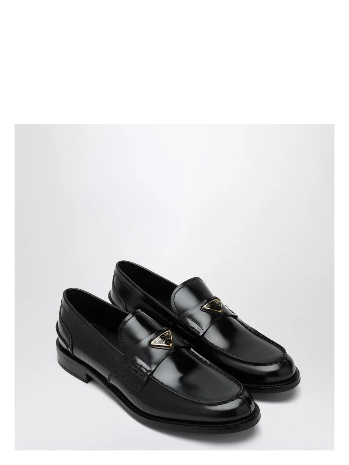 Prada Women's Brushed Leather Loafer in Black | Size 39.5 | 1D813NA020055 | LOZURI