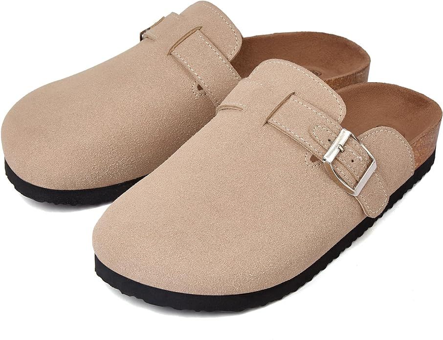 BISON SPIRIT Clogs for Women Cork Footbed Clog Comfortable Slip-on Shoes | Amazon (US)