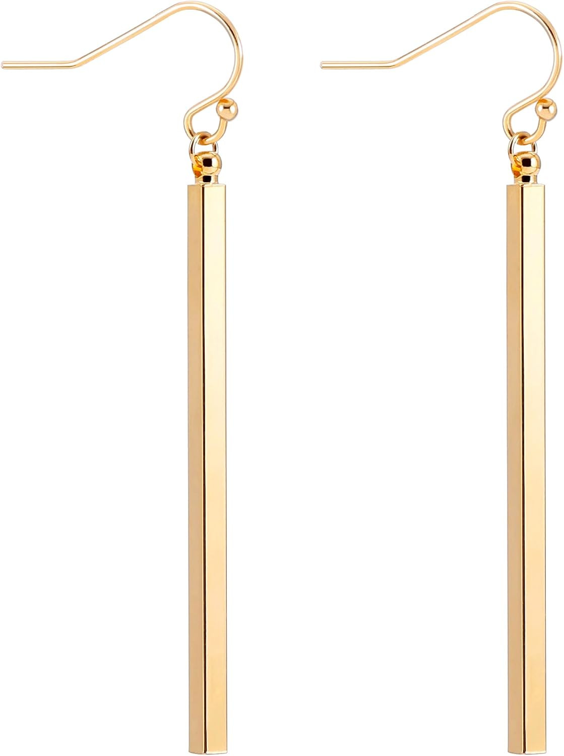 18K Gold Plated/Platimun Plated Long Vertical Bar Drop Dangle Earring Minimal Hanging Earrings Geometric jewelry for Women | Amazon (US)
