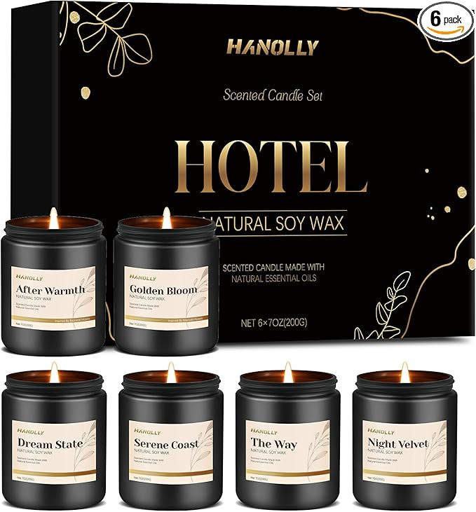 Hotel Scented Candles Set, 6 Pack Candles for Home Scented, Luxury Aromatherapy Jar Candle Gifts ... | Amazon (US)