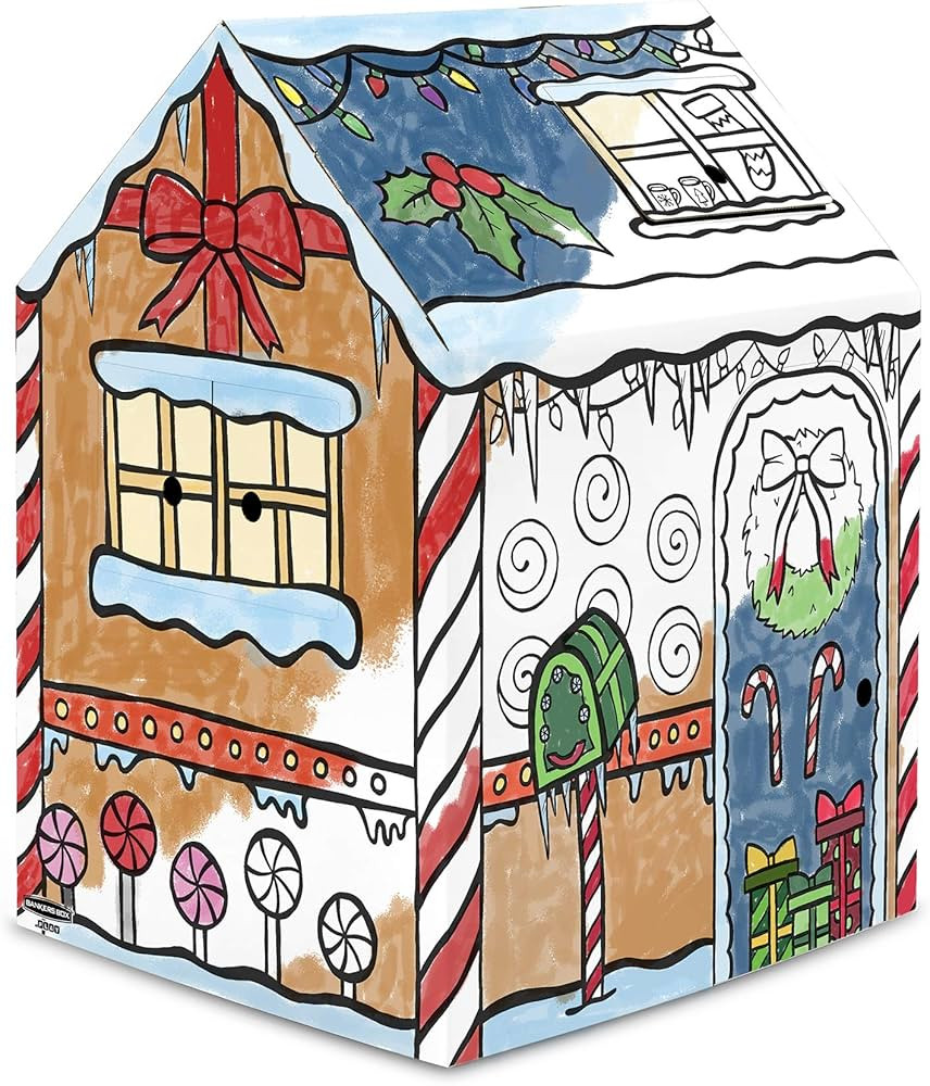 Bankers Box at Play Color in Gingerbread Playhouse, Cardboard Playhouse and Life Size Craft Activ... | Amazon (US)