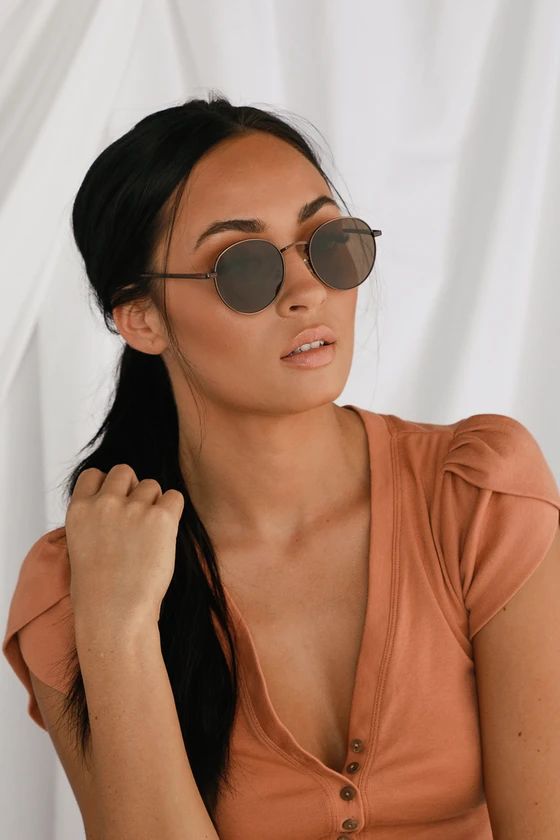 Agreed Bronze Round Sunglasses | Lulus (US)