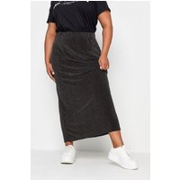 Yours Curve Black Glitter Maxi Skirt, Women's Curve & Plus Size, Yours | Yours Clothing IE