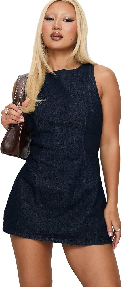 Princess Polly Womens Ainsleigh Shift Denim Playsuit | Amazon (US)