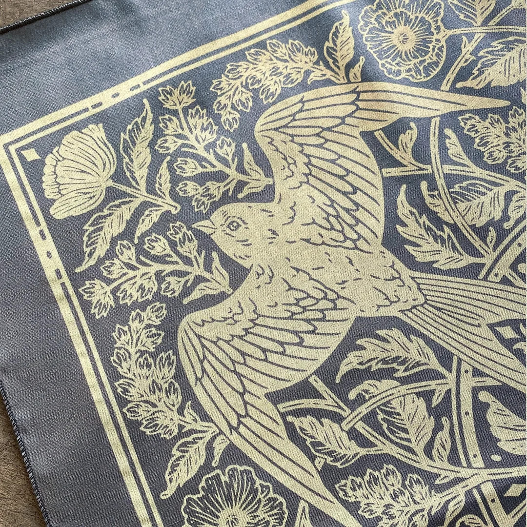 Barn Swallow Bandana - Screen Printed - 100% Cotton - Botanical Flower Hair Scarf - Tarot Altar C... | Etsy (US)