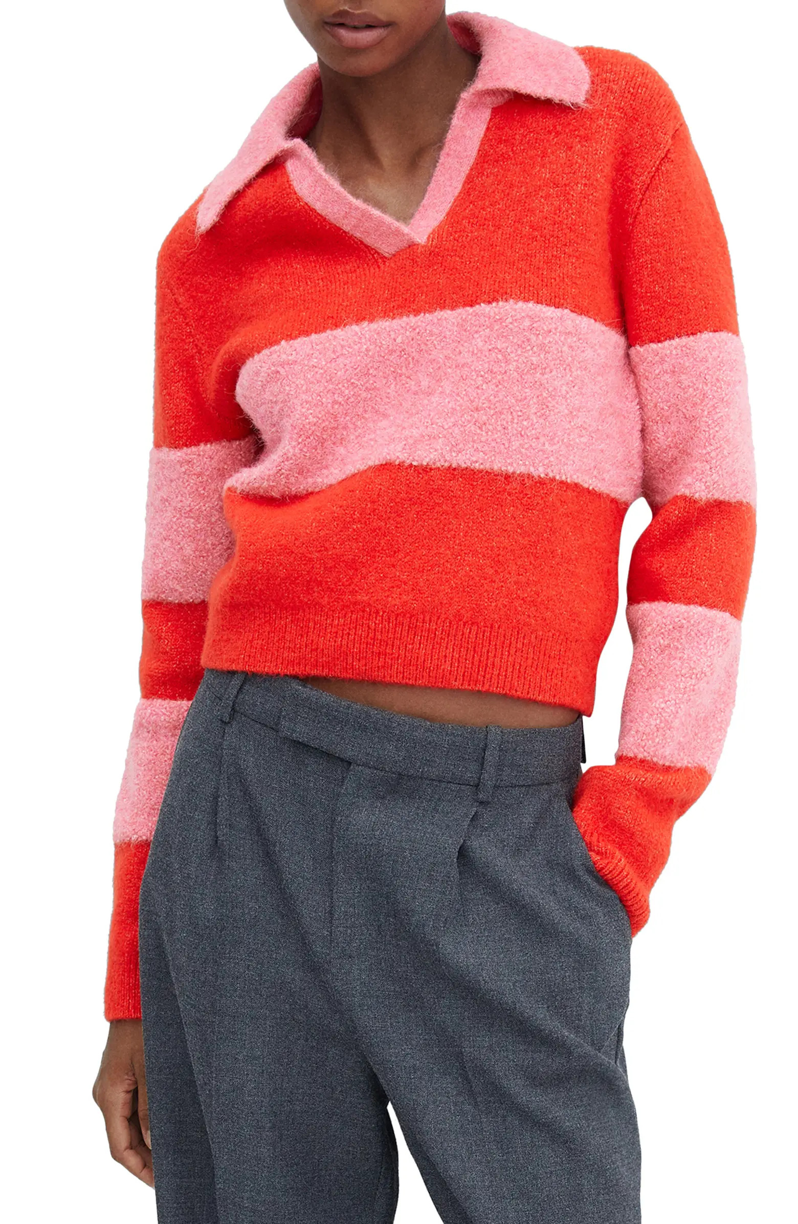 Contrast Stripe Polo Sweater | Nordstrom