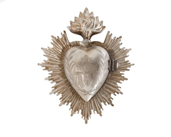 Sacred Heart, Milagro Heart, Silver Heart Box, Catholic Heart, Prayer Box | Etsy (US)