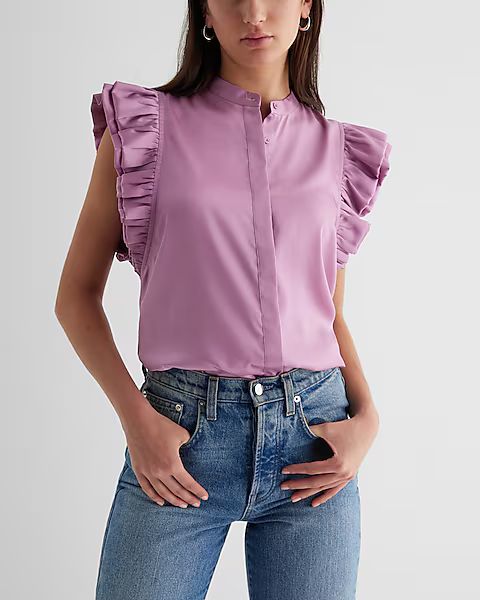 Flutter Sleeve Button Up Gramercy Shirt | Express