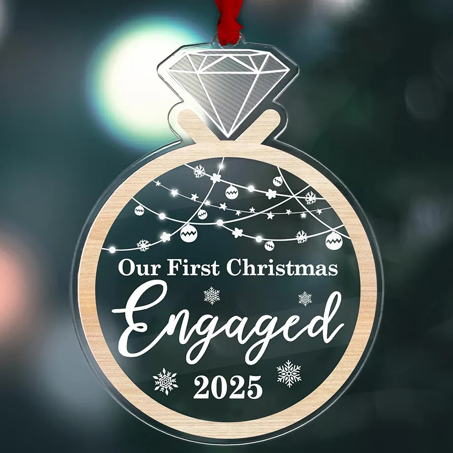 Engaged Ornament 2025 – Engagement Ring Acrylic Christmas Ornament, Elegant Keepsake Gift for E... | Amazon (US)