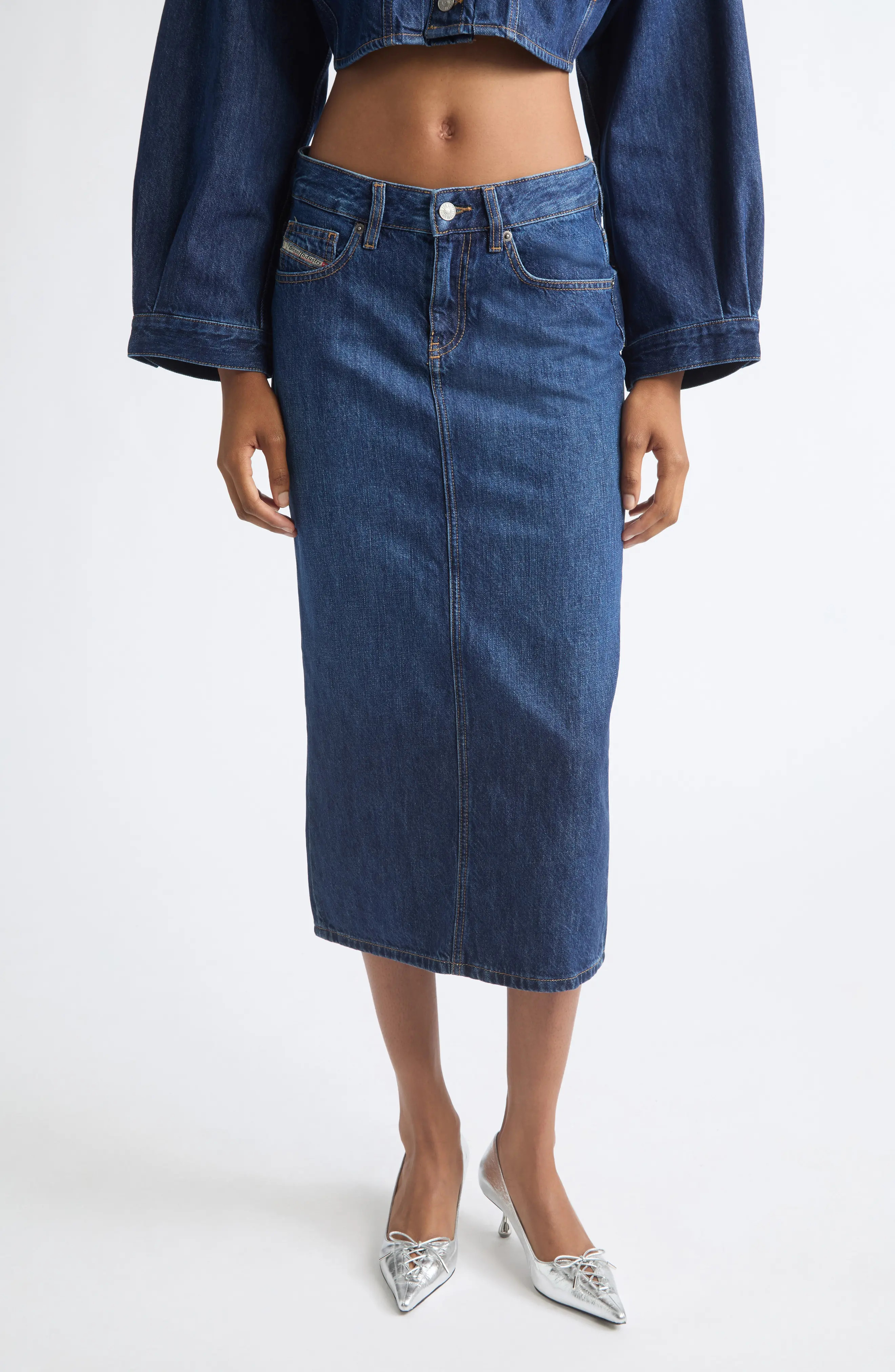 DIESEL® De-Skye-D Denim Pencil Skirt at Nordstrom, Size 24 | Nordstrom
