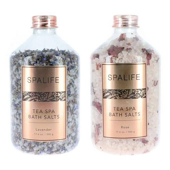 SpaLife Tea Spa Petal-Infused Effervescent Mineral Bath Salts - Lavender & Rose, 2-Pack 17.6 oz. ... | Amazon (US)
