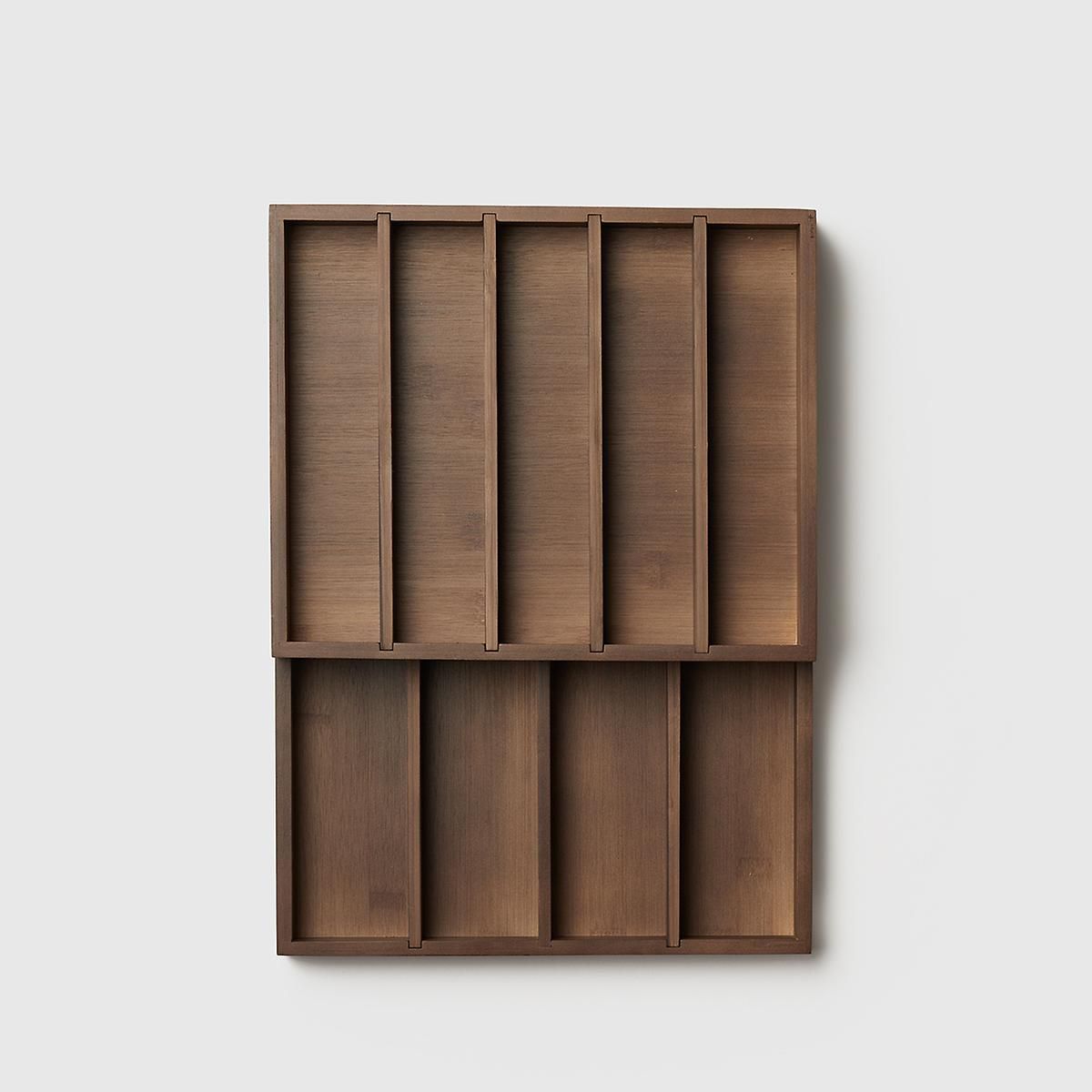 Marie Kondo 7-Section Bamboo In-Drawer Organizer Kocha Brown | The Container Store