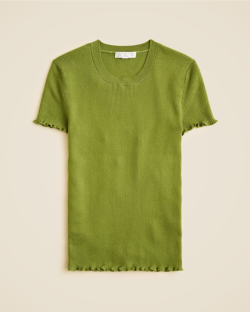 Ruffle-trim T-shirt in TENCEL™-blend | J. Crew US