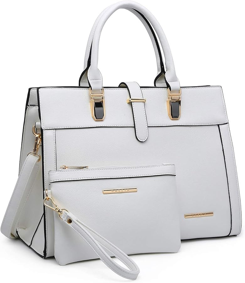 Women's Handbag Flap-over Belt Shoulder Bag Top Handle Tote Satchel Purse Work Bag w/Matching Wri... | Amazon (US)