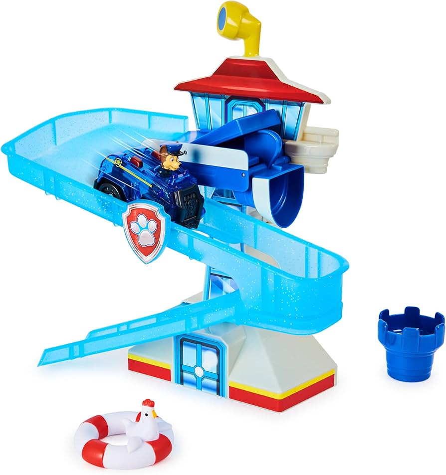 Paw Patrol, Adventure Bay Bath Playset with Light-up Chase Vehicle, Bath Toy for Kids Aged 3 and ... | Amazon (US)