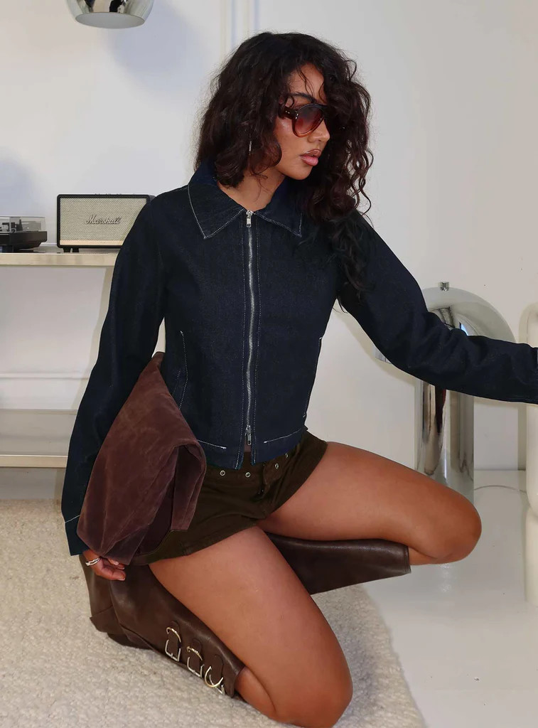 Yuritzi Denim Jacket Indigo | Princess Polly US