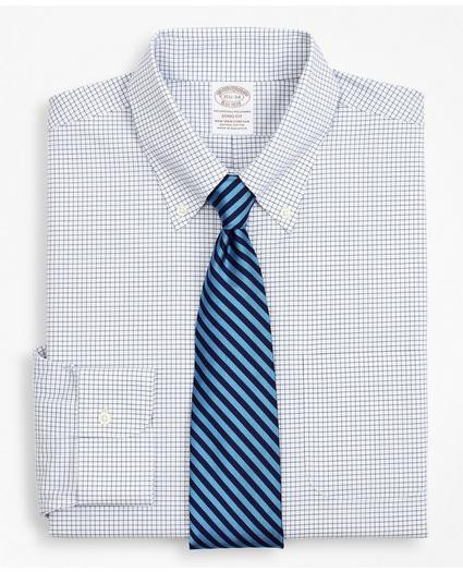 Stretch Soho Extra-Slim-Fit Dress Shirt, Non-Iron Poplin Button-Down Collar Small Grid Check | Brooks Brothers