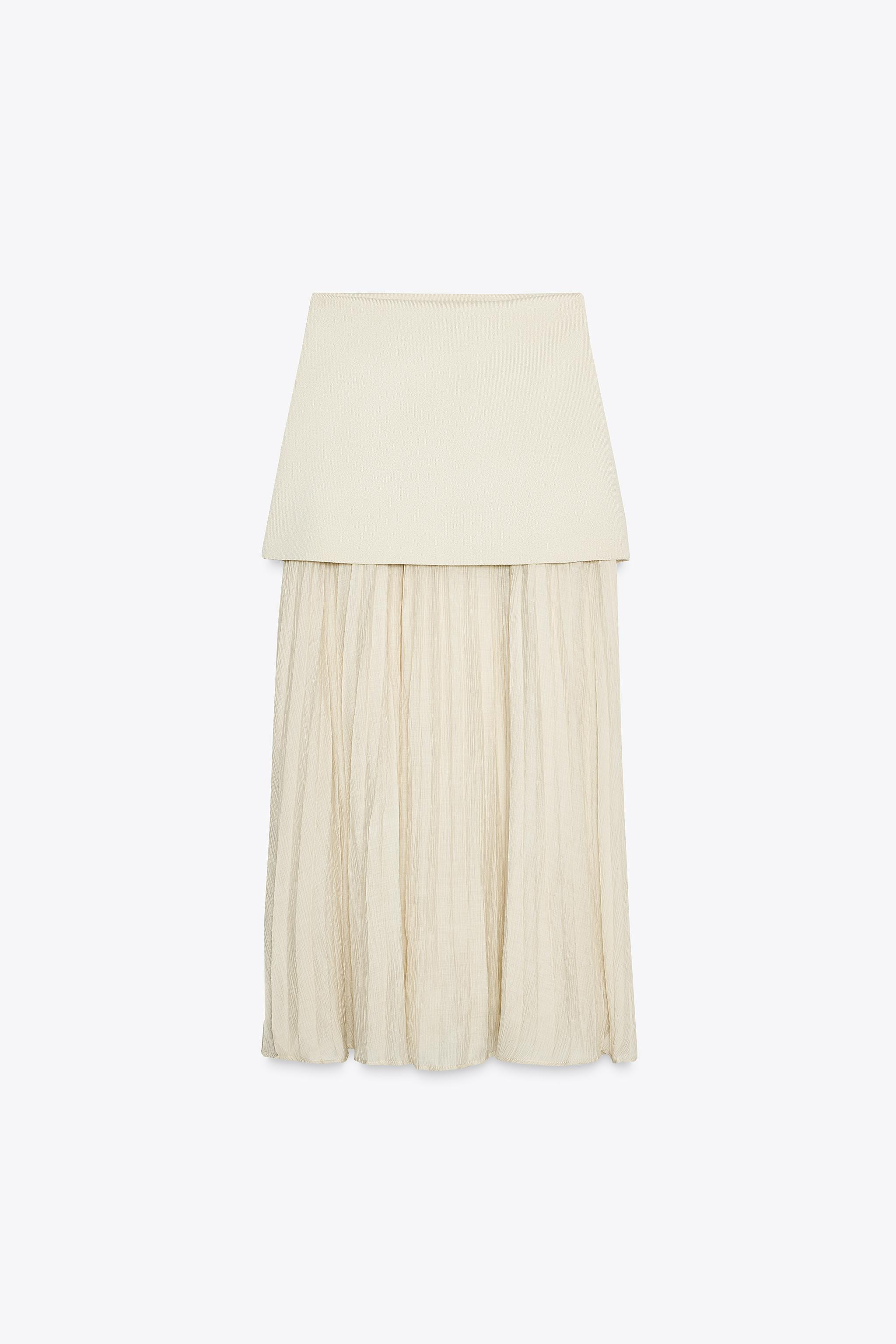 COMBINED PLEATED KNIT SKIRT | Zara UK