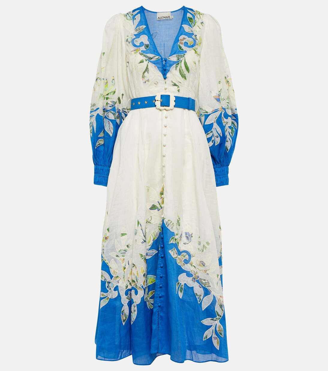 Rita embroidered ramie midi dress | Mytheresa (DACH)