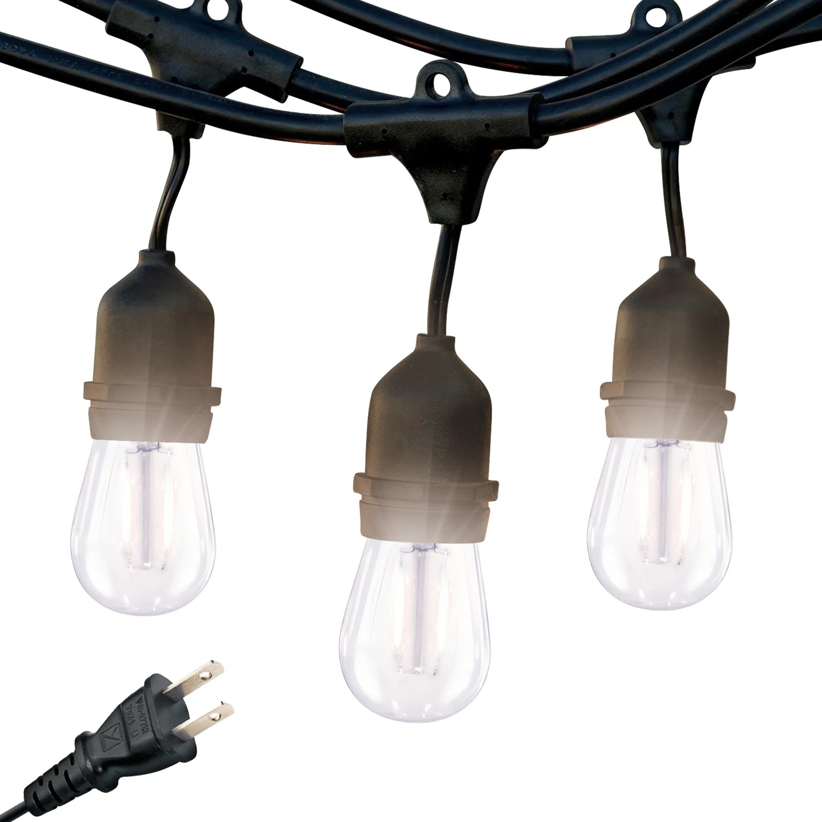 Brightech Pro 15-Light 48 ft. Outdoor Plug-In Hanging LED 2-Watt S14 Bulb String Lights | Wayfair | Wayfair North America