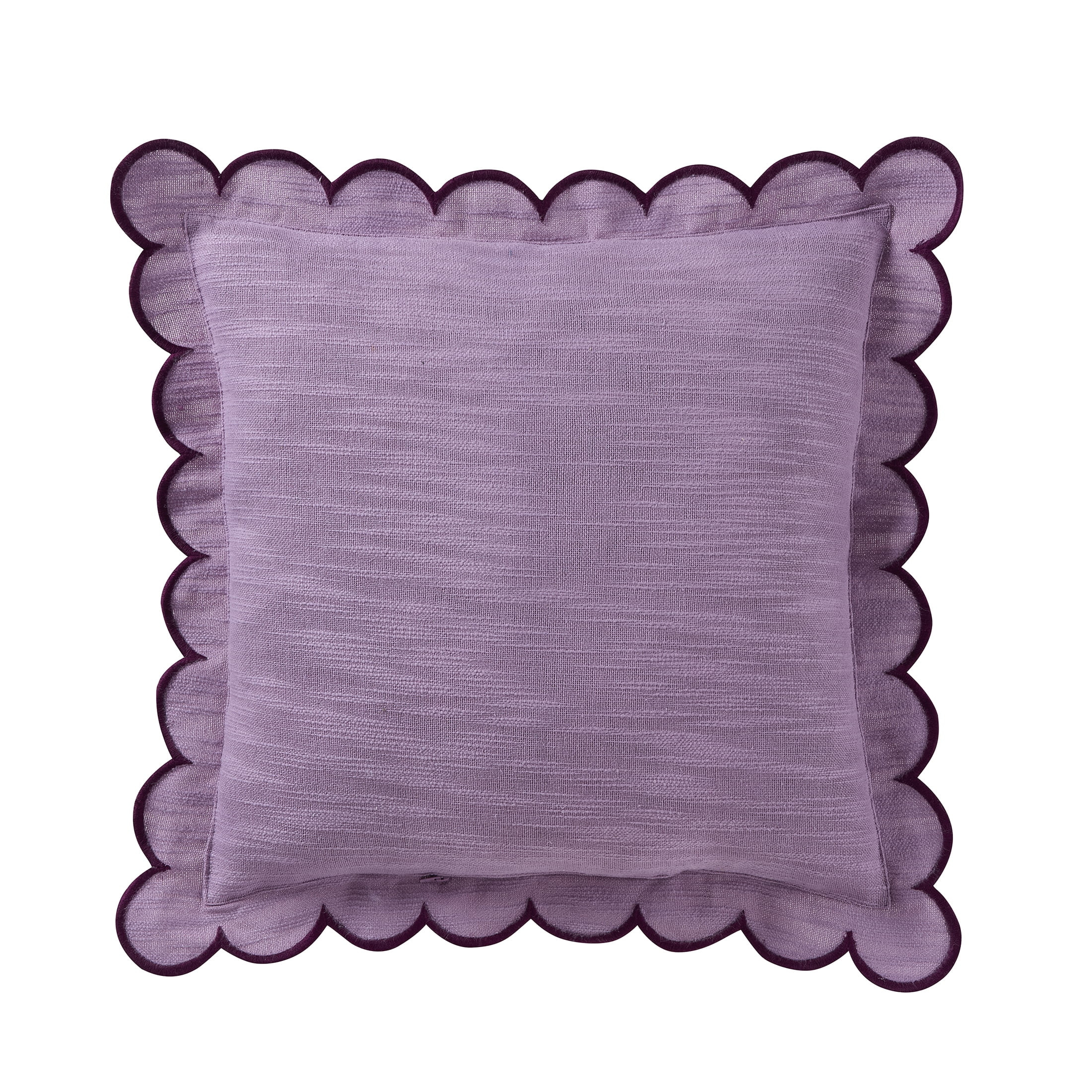 Home Decor Collection 19" x 19" Purple Scallop Flange Cotton-Rich Decorate Pillow | Walmart (US)