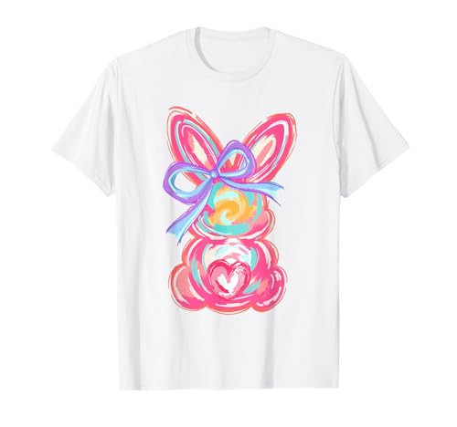 Easter Cute Bunny Coquette Bow Tie Dye Rabbit Women Girl Kid T-Shirt | Amazon (US)