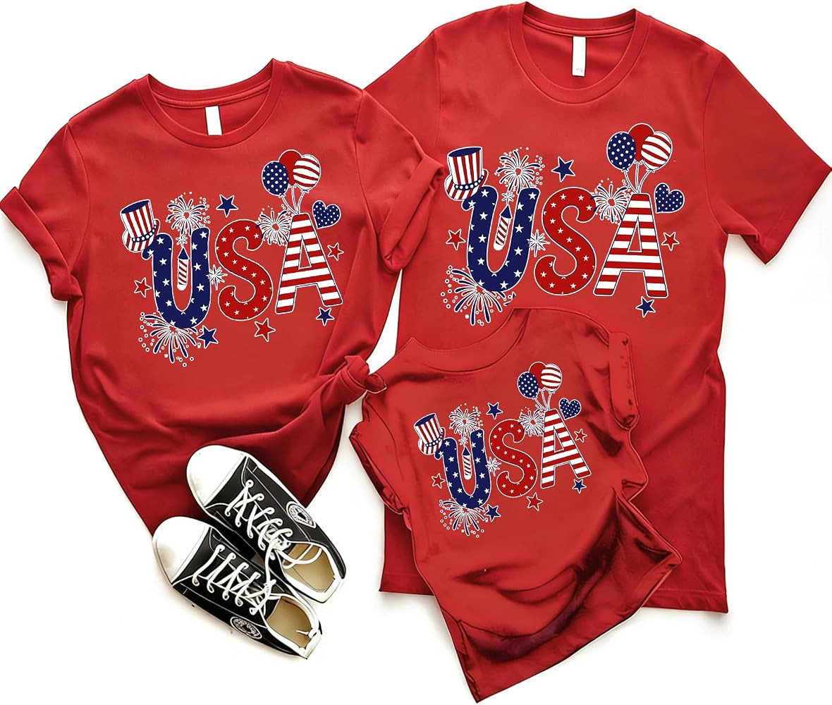 250 Anniversary USA Shirt 4th of July Family Matching USA Shirts Boys and Girls T-Shirt Patriotic... | Amazon (US)