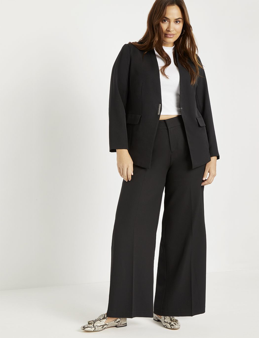 Wide Leg Venice Crepe Trouser | Eloquii