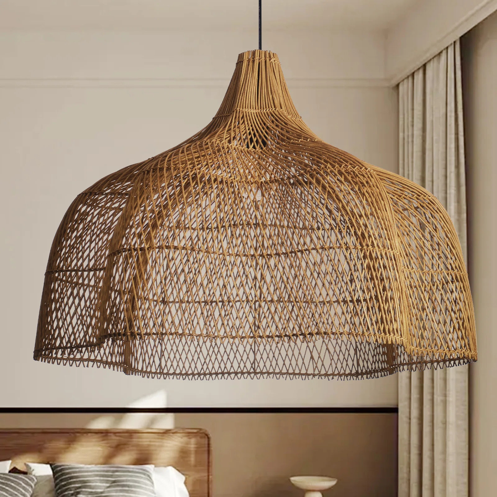 Large Rattan Pendant Lamp for Living Room | Wayfair North America
