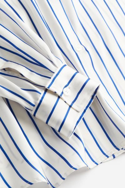 Oversized Blouse - White/blue striped - Ladies | H&M US | H&M (US + CA)