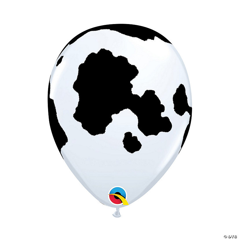 Bulk 50 Pc. Holstein Cow Print 11" Latex Balloons | Oriental Trading Company