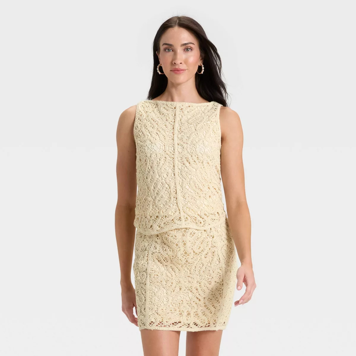 Women's Crochet Tank Top - A New Day™ Tan | Target