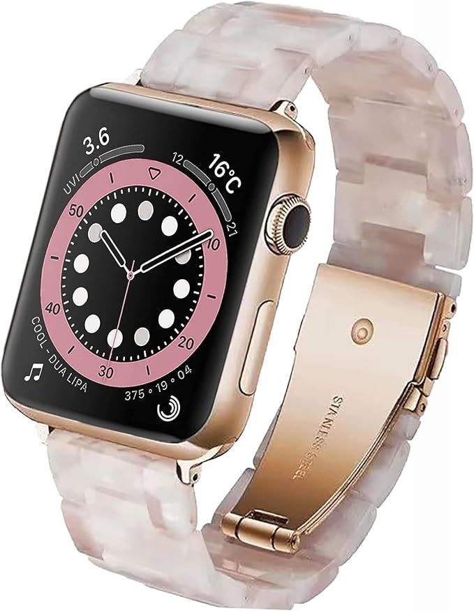 Miimall Compatible Apple Watch 38mm 40mm Resin Band Women Men Bracelet Stainless Steel Buckle Ban... | Amazon (US)