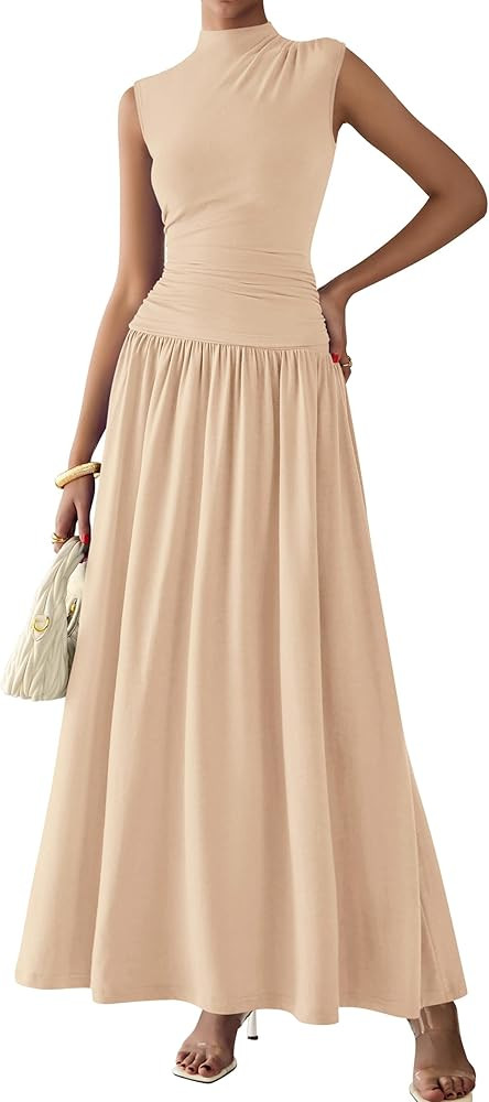 PRETTYGARDEN Women's 2 Piece Skirt Set 2025 Summer Ruched Tank Tops Ruffle Maxi Skirts Wedding Gu... | Amazon (US)
