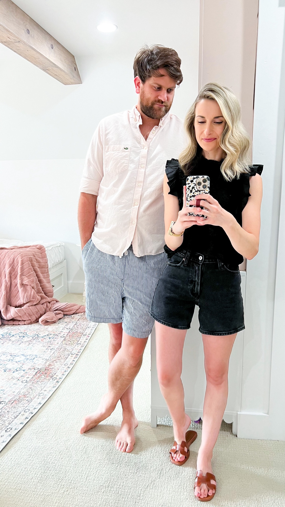 date night outfit ✨ 

Ruffle top is crochet - wearing a black tank underneath! XXS / TTS 

Shorts are TTS! Love the length. 

Shoes are TTS - 7.5

#LTKSummerSales #LTKFindsUnder100 #LTKStyleTip