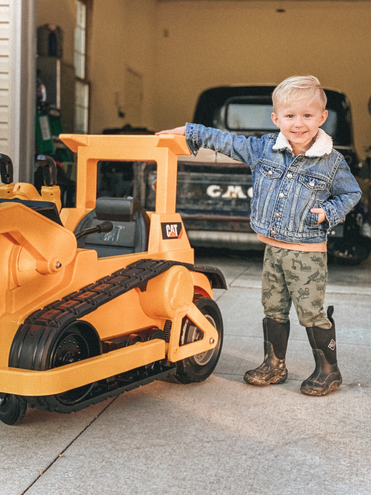 Why do I feel like we’re going to blink & he’ll be standing next to his real dozer someday 🥺
Toddler boy. Boy mom. Toddler Christmas gift. Country kids.

#LTKfamily #LTKbaby #LTKkids