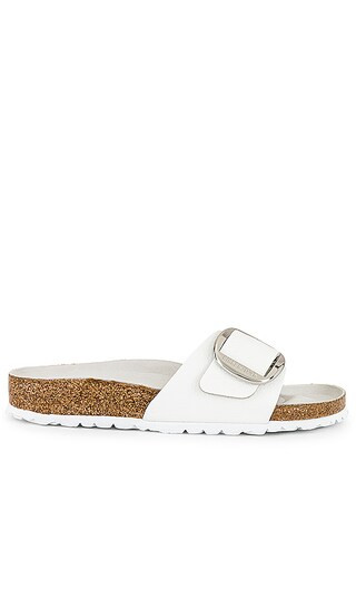 Madrid Big Buckle Sandal in White | Revolve Clothing (Global)