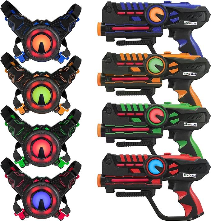 ArmoGear Laser Tag – Laser Tag Guns with Vests Set of 4 – Multi Player Lazer Tag Set for Kids... | Amazon (US)