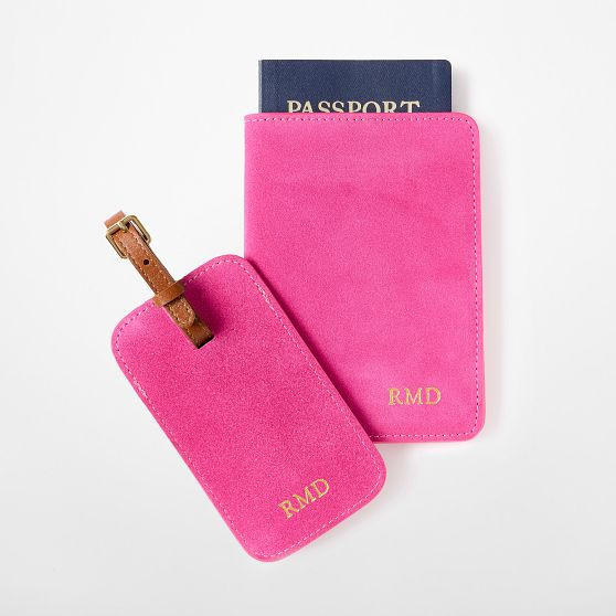 Soho Suede Luggage Tag and Passport Case | Mark and Graham