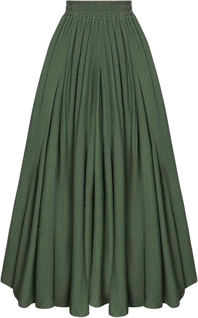 Scarlet Darkness Maxi Skirts for Women Long Flowy Boho Renaissance Skirt with Pockets | Amazon (US)